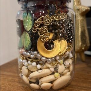 Mystery Jar of Jewelry- at least one signed piece